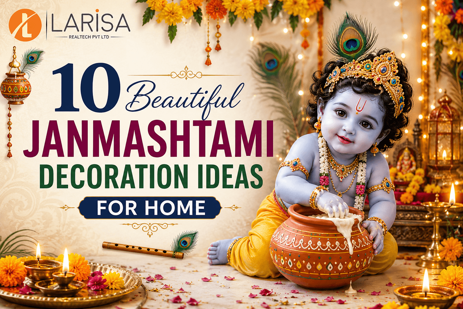10 Beautiful Janmashtami Decoration Ideas for Home