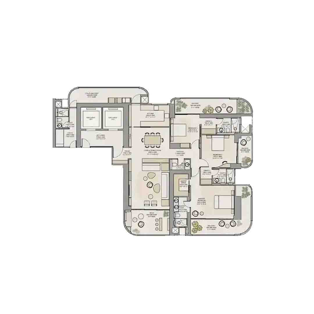 Floor Plans 4bhk Trehan IRIS Omara