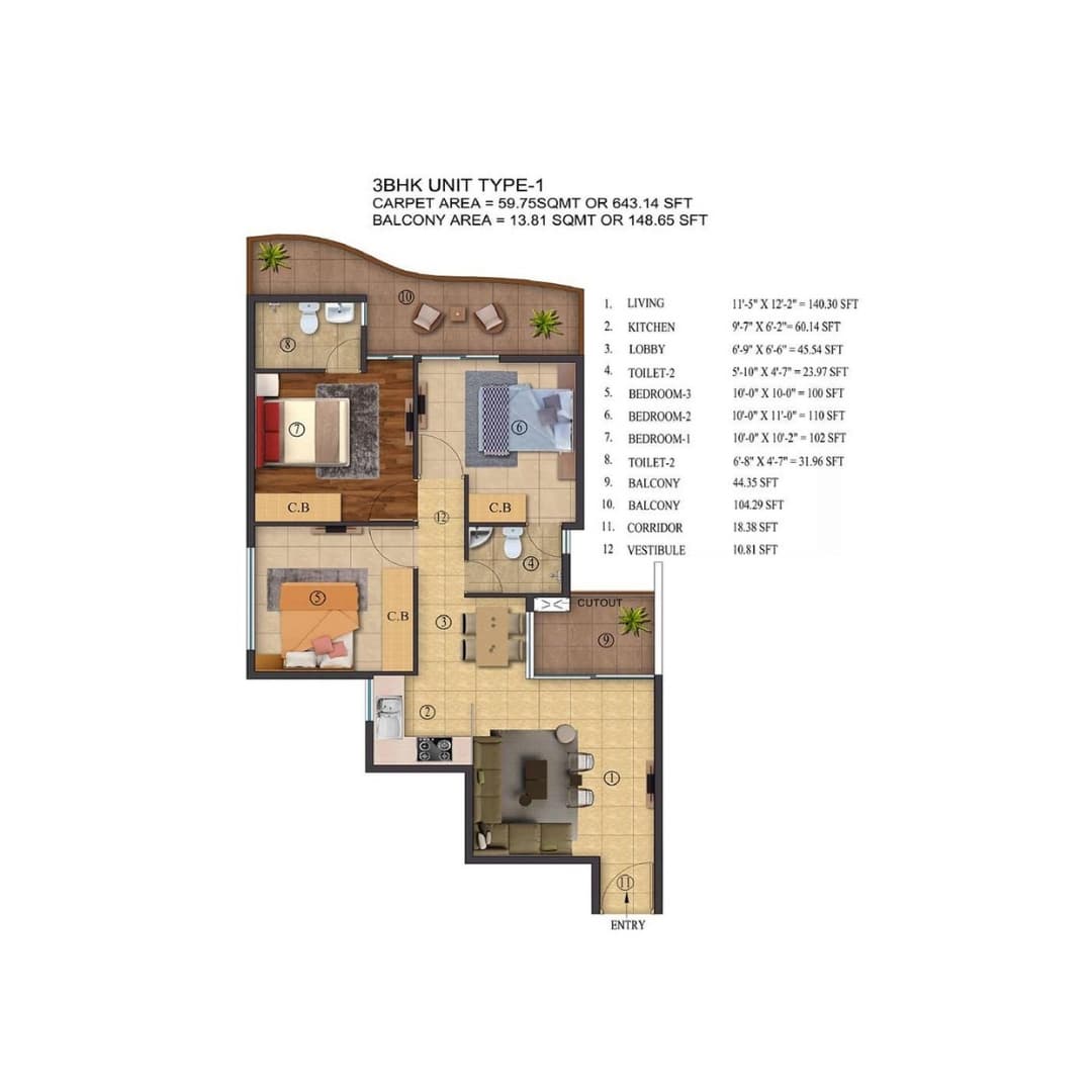 ROF Atulyas Sector 93 Gurgaon Floor Plan