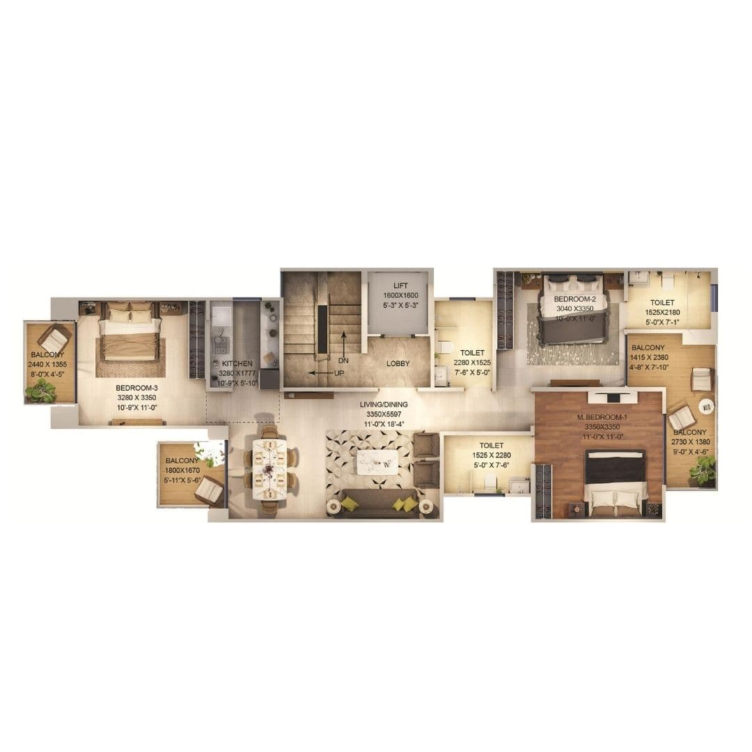 Signature Global City 3BHK + 3T Apartment