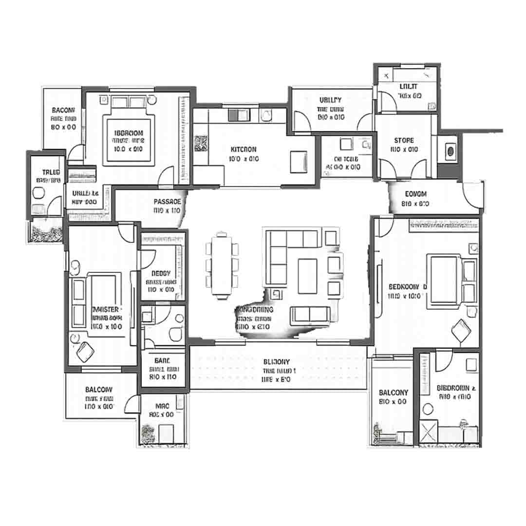 Godrej Samaris 3BHK floor plan