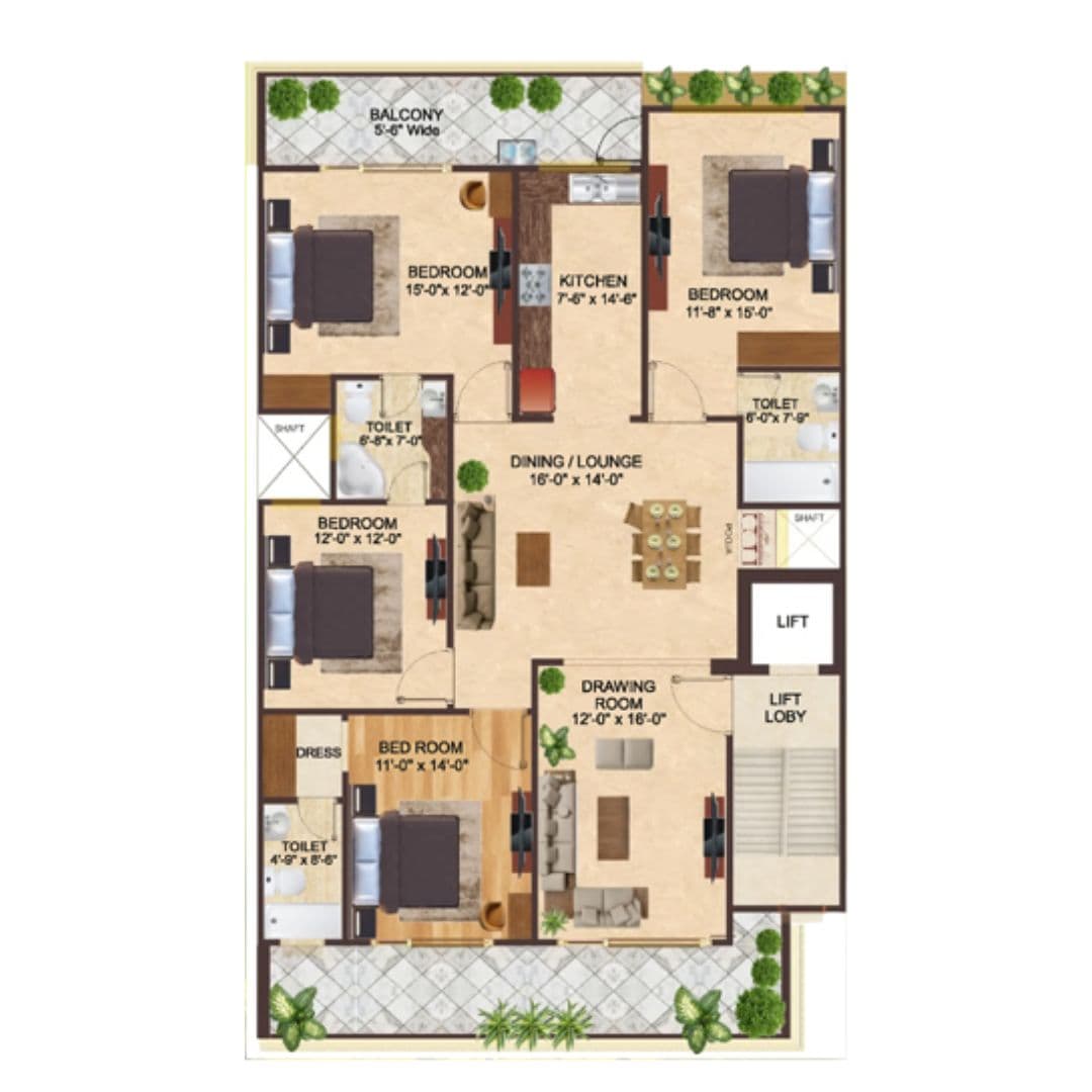 4S Aradhya Homes 67A Floor Plan