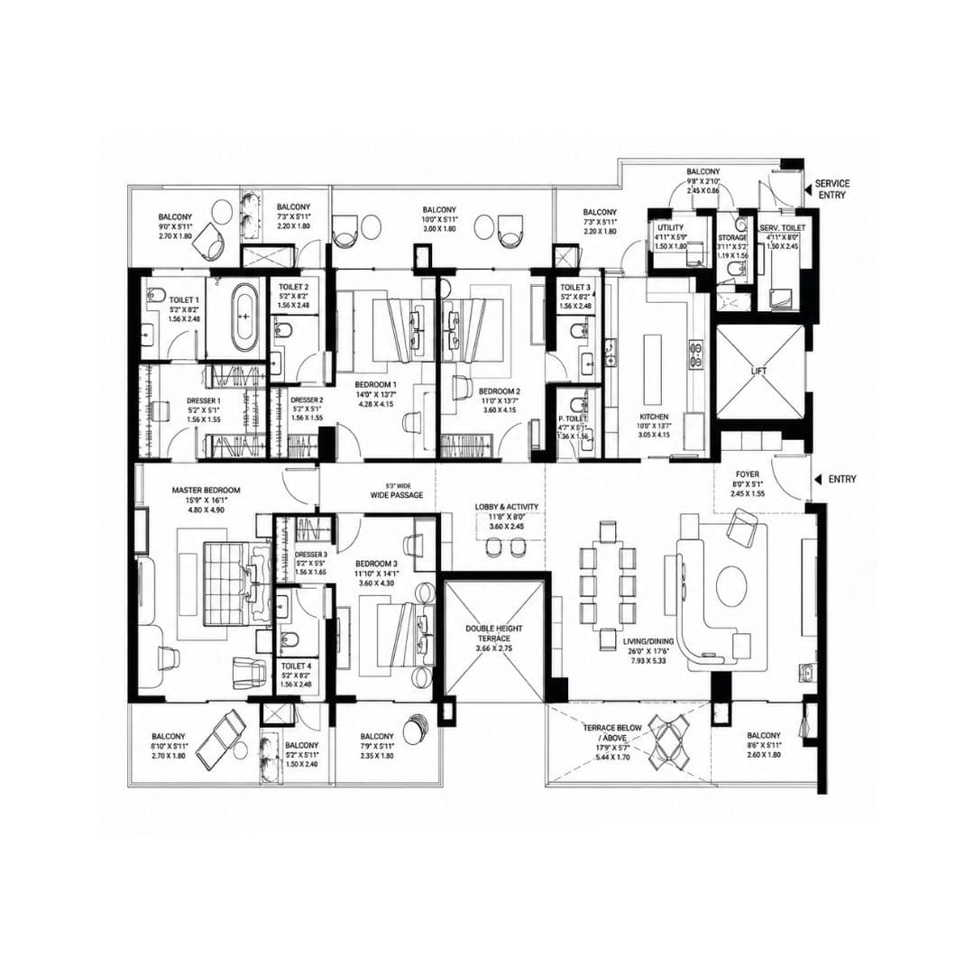Risland Sky Mansion 4 BHK Apartment