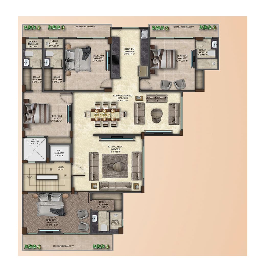 4S Amara Floors 67A Floor Plan 4BHK Type C