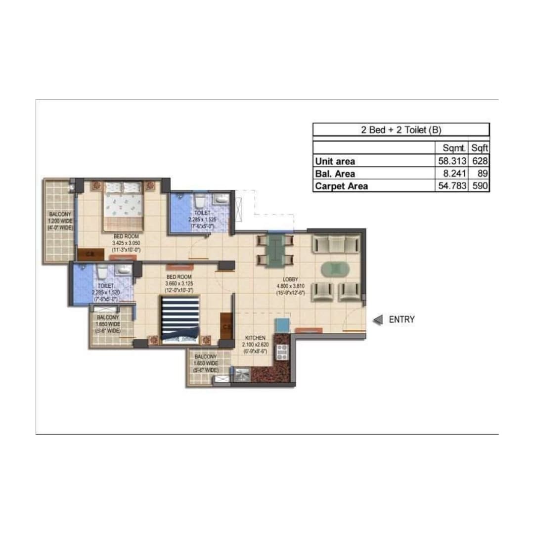 MRG World The BALCONY Floor Plan