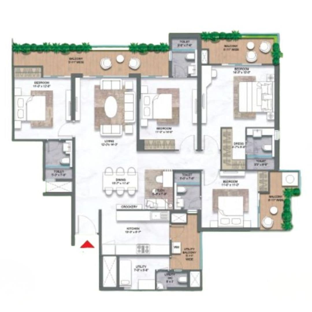 Golf Hills Floor Plan 4bhk