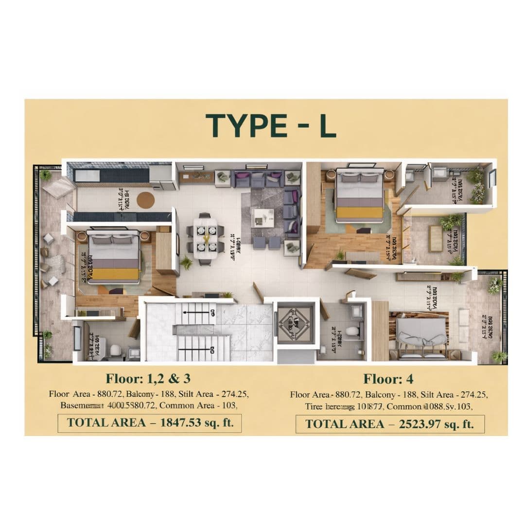 ROF Pravasa Sector 88A Type L Apartment