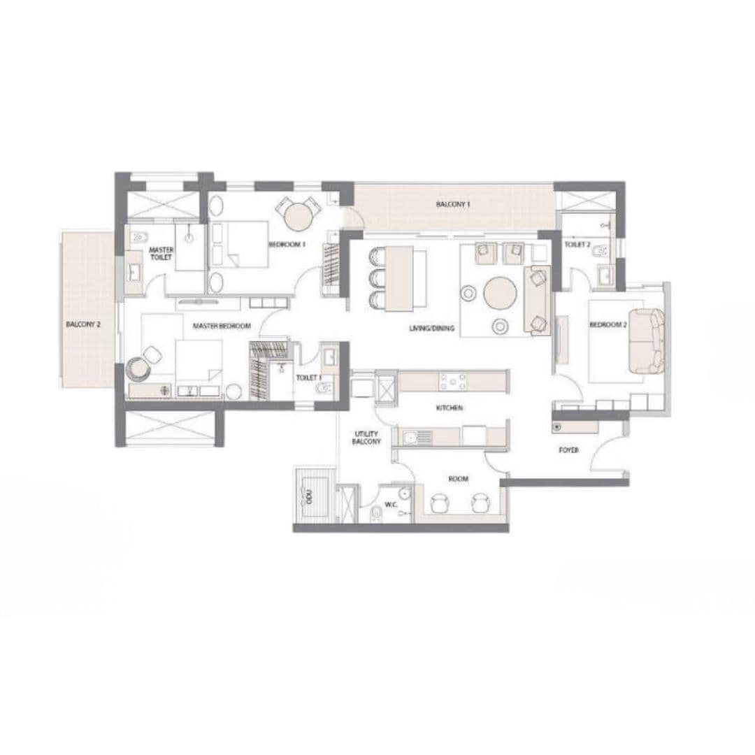 Emaar Digi Homes Sector 62 3BHK Apartment