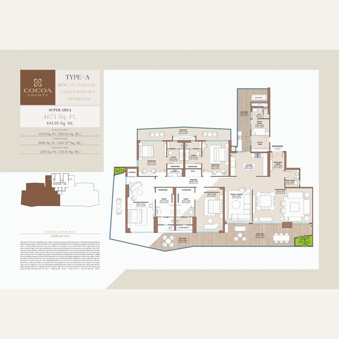 Cocoa County 4bhk apartment
