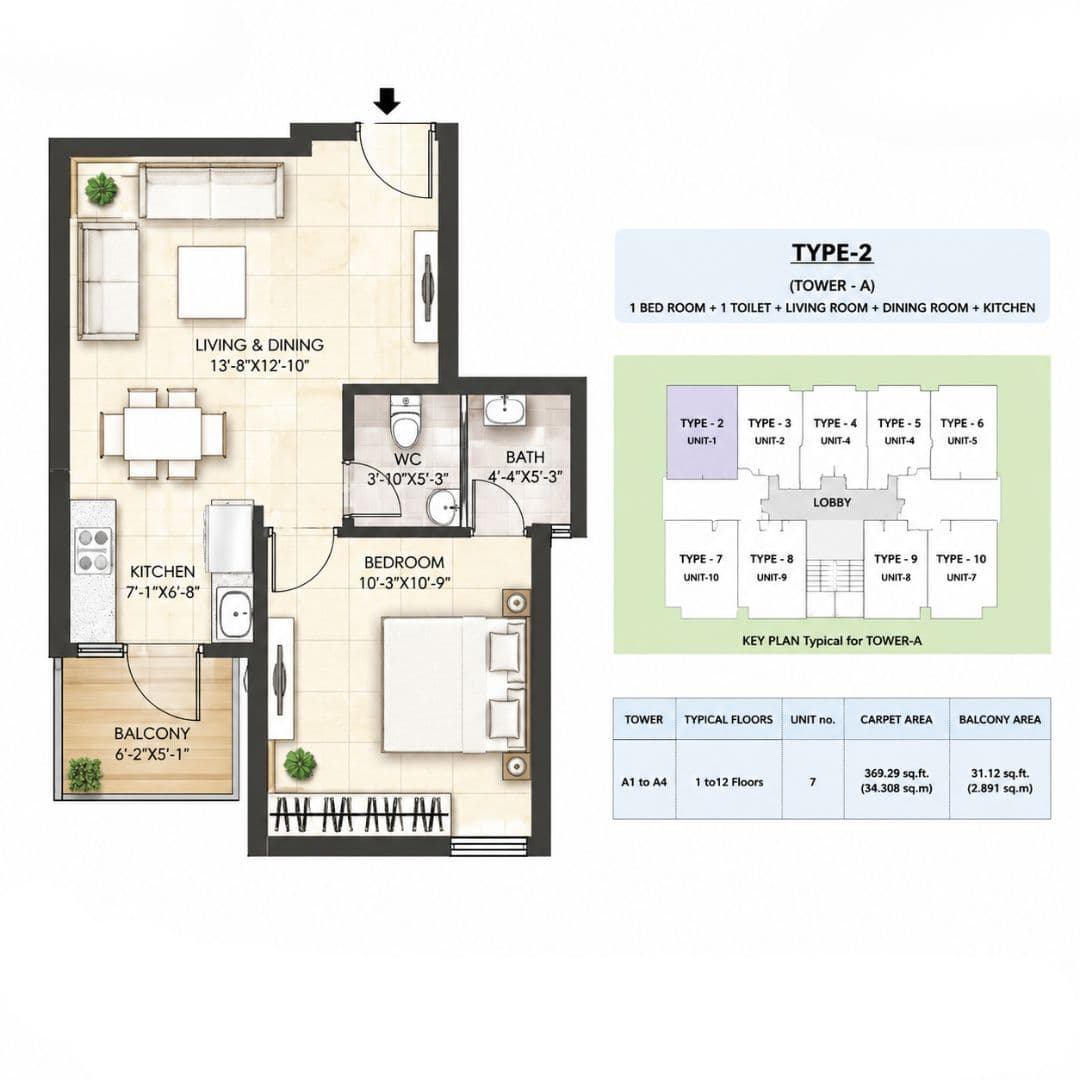 Adani Aangan 1BHK Apartment