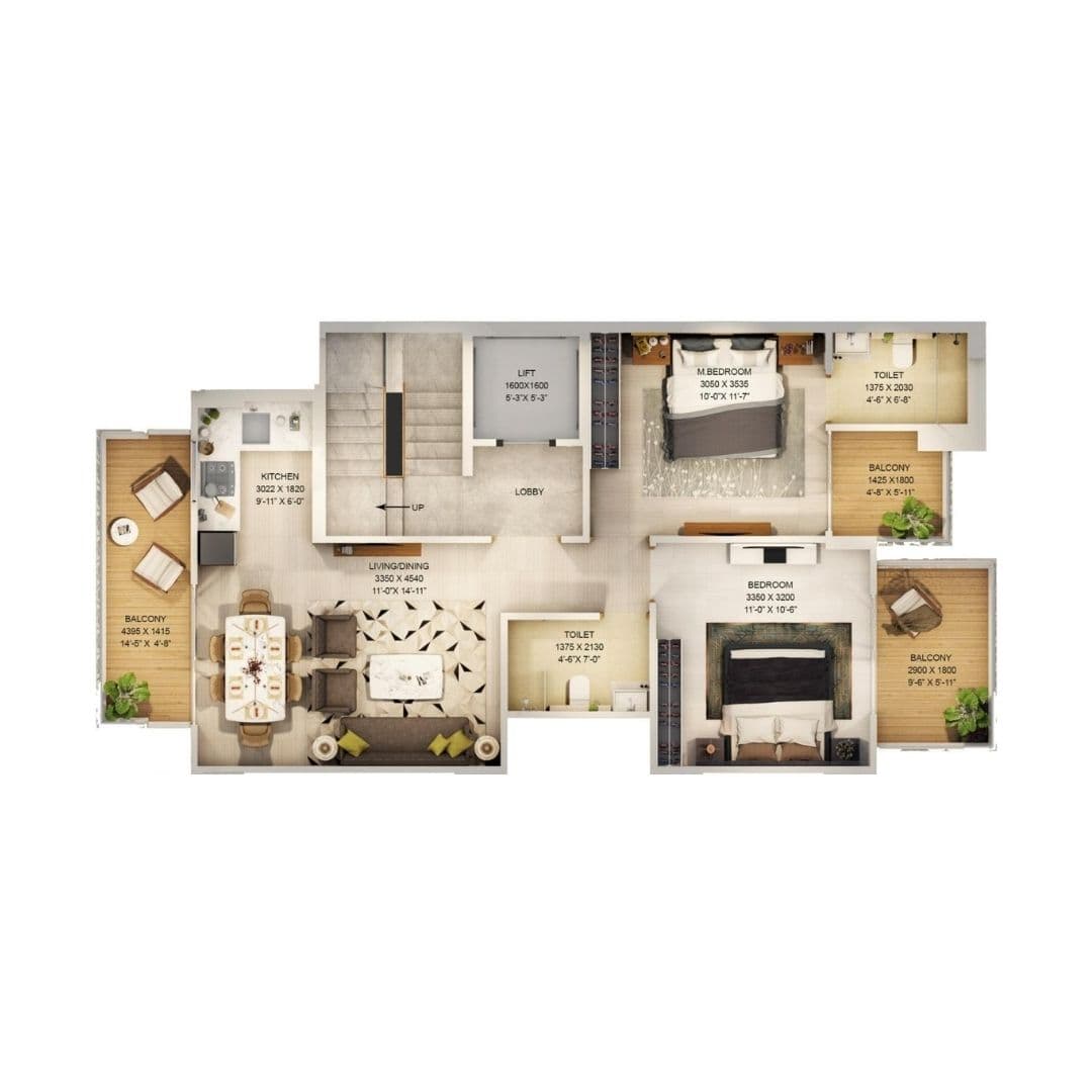 Signature Global City 2BHK + 2T Apartment