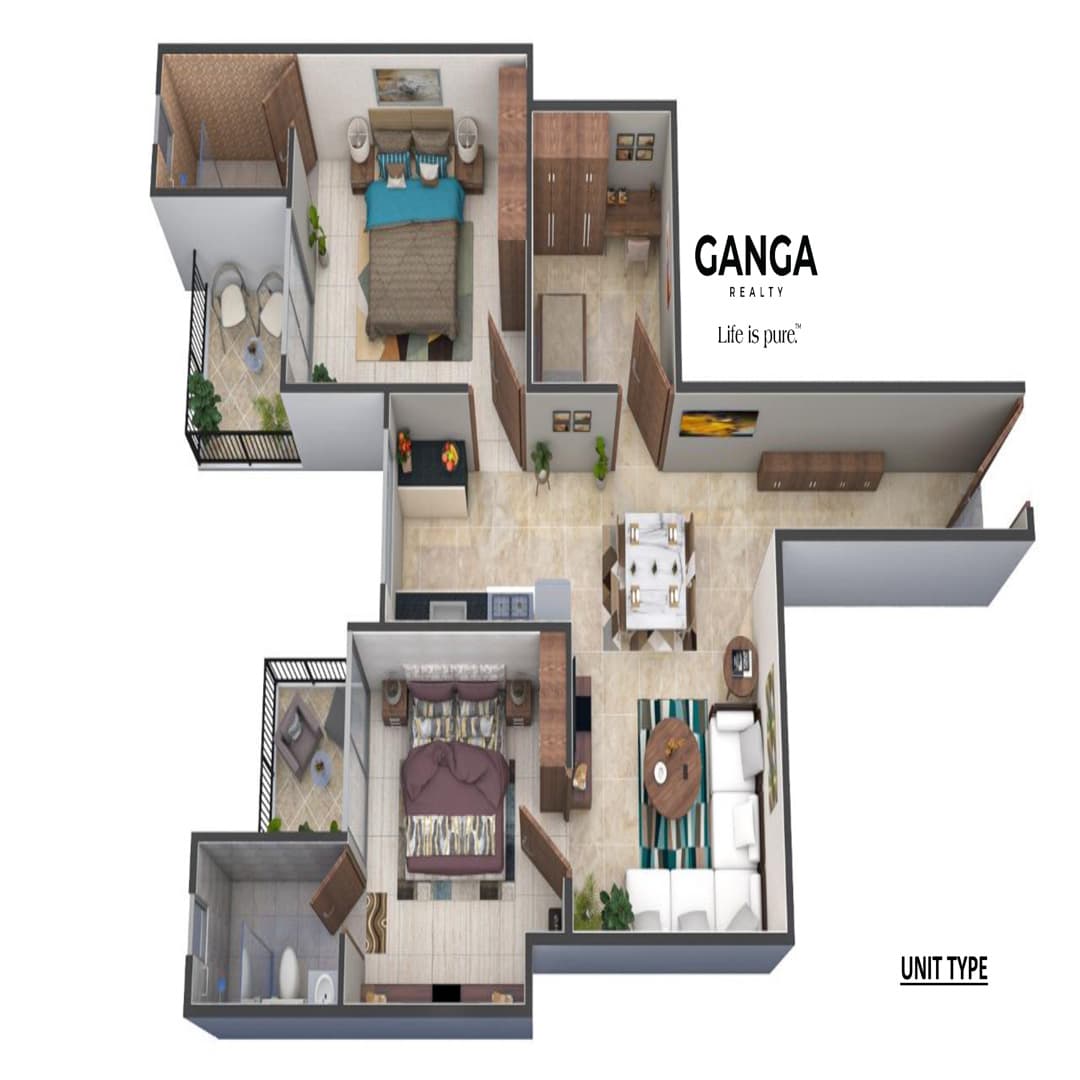 2bhk floor plan