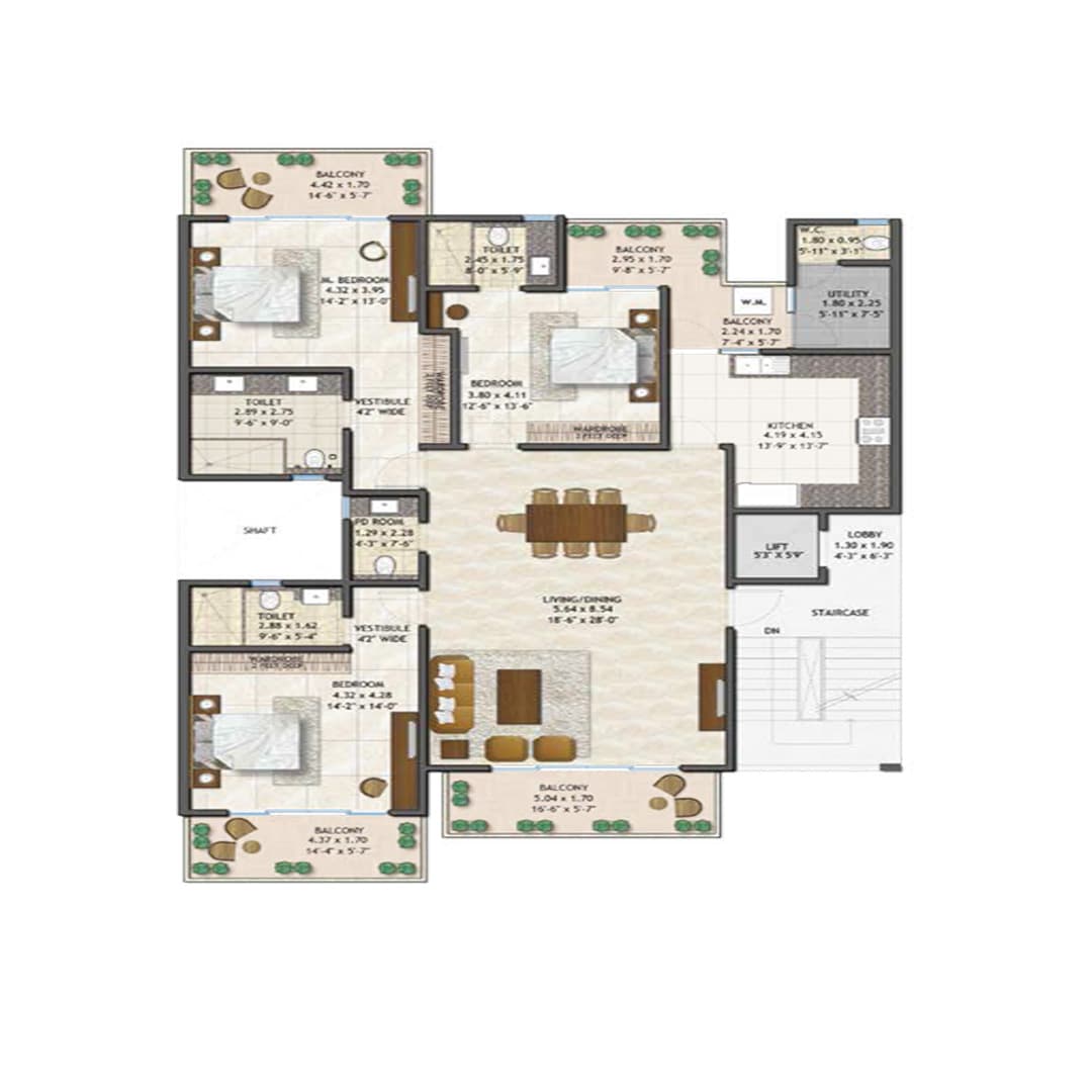 Adani Samsara Vilasa 3BHK