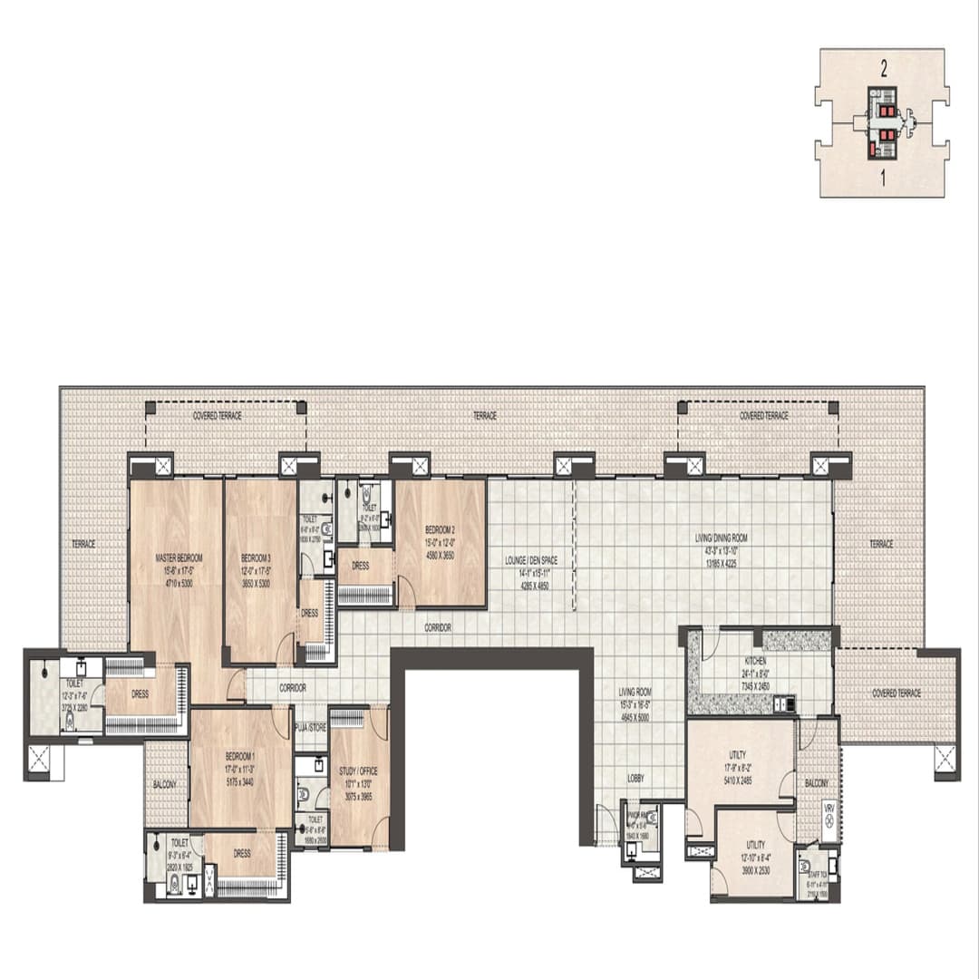 DLF Privana South Penthouse Floor Plan