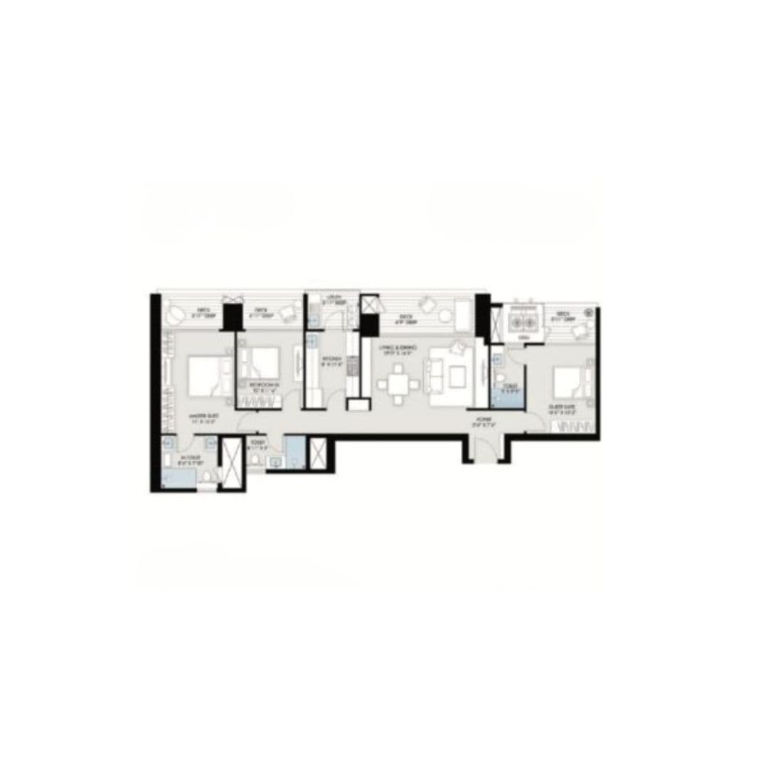 BPTP Gaia Residences 3 BHK – T8 Floor Plan