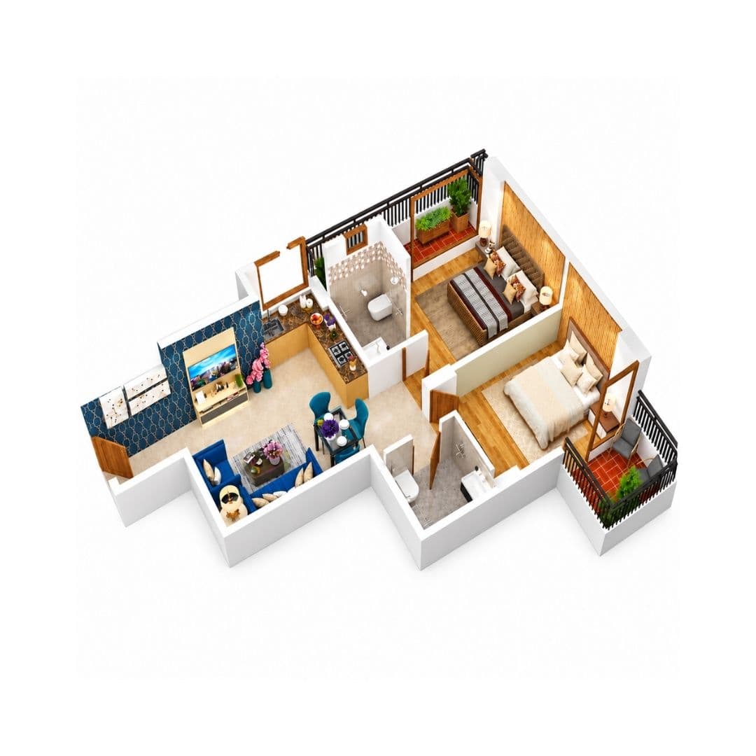 Global Heights 88A 2BHK Floor plan