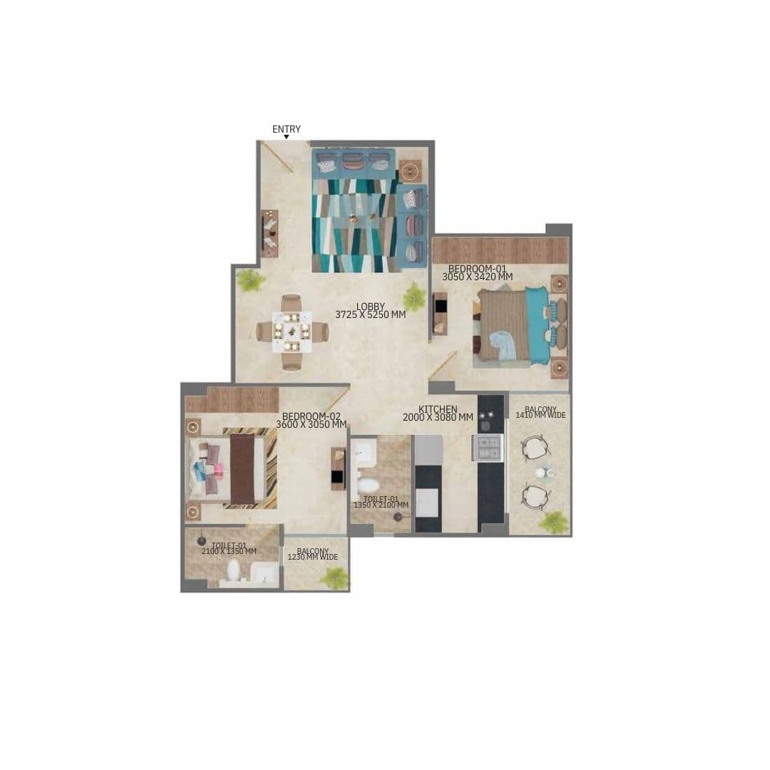 Floor plan of MRG World The Skyline Gurgaon