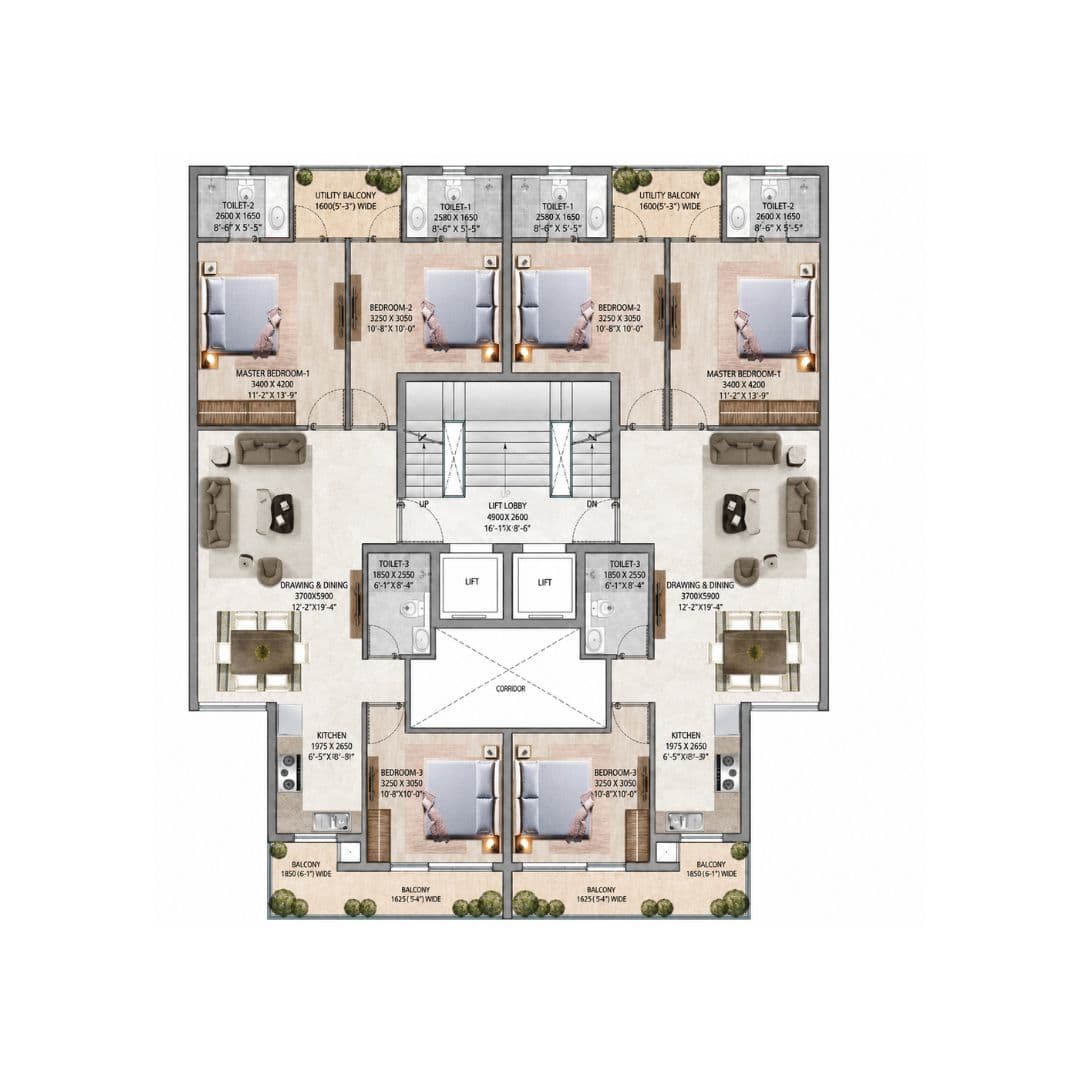 JMS The Majestic 3BHK