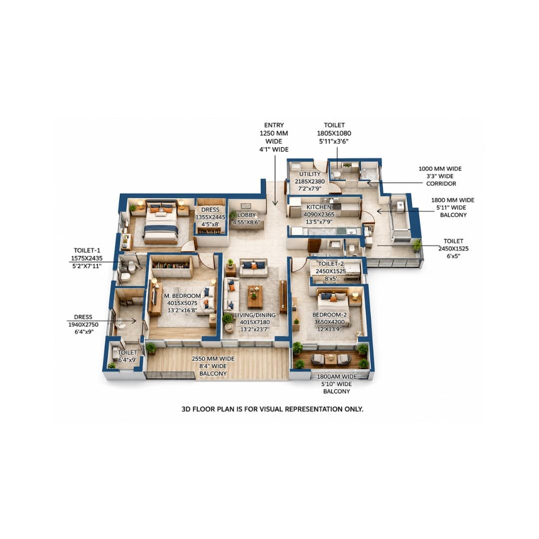 Godrej Miraya 4BHK+Family Lounge Apartment