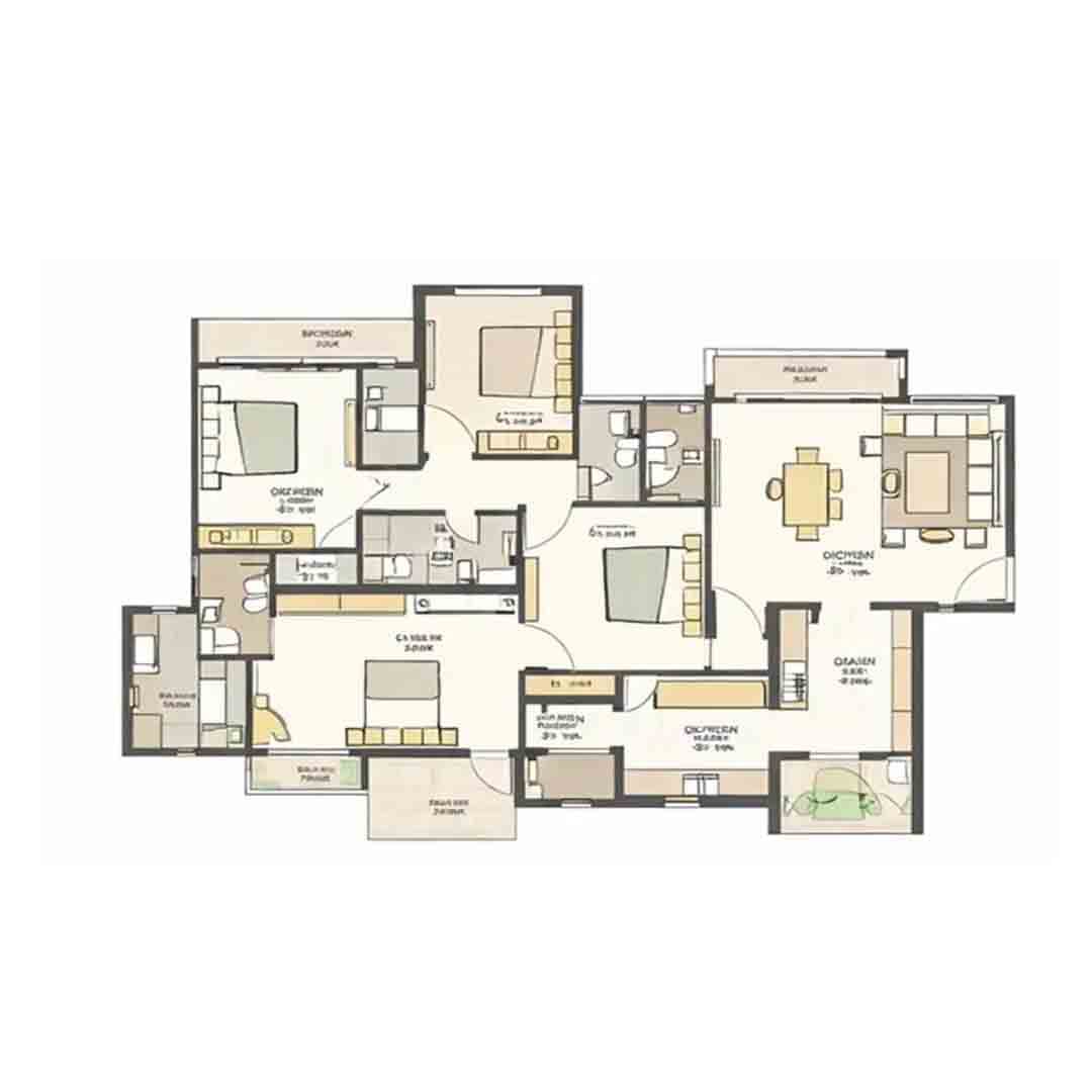 Oberoi Realty Three Sixty North 5BHK + SR Floor Plan Overview