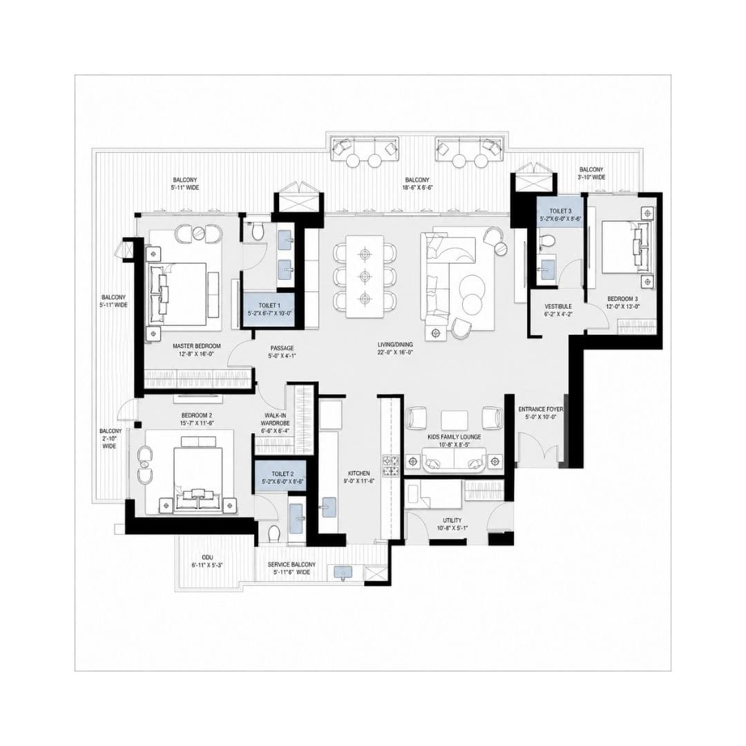bptp downtown 66 4BHK Floor Plan