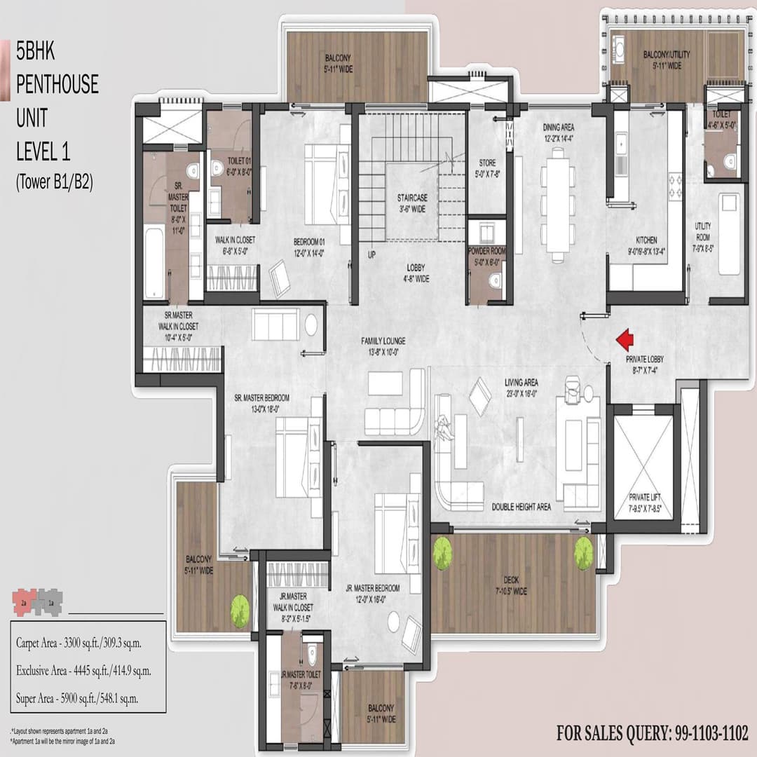 Silverglades Legacy 63A Gurgaon 5BHK Floor Plan