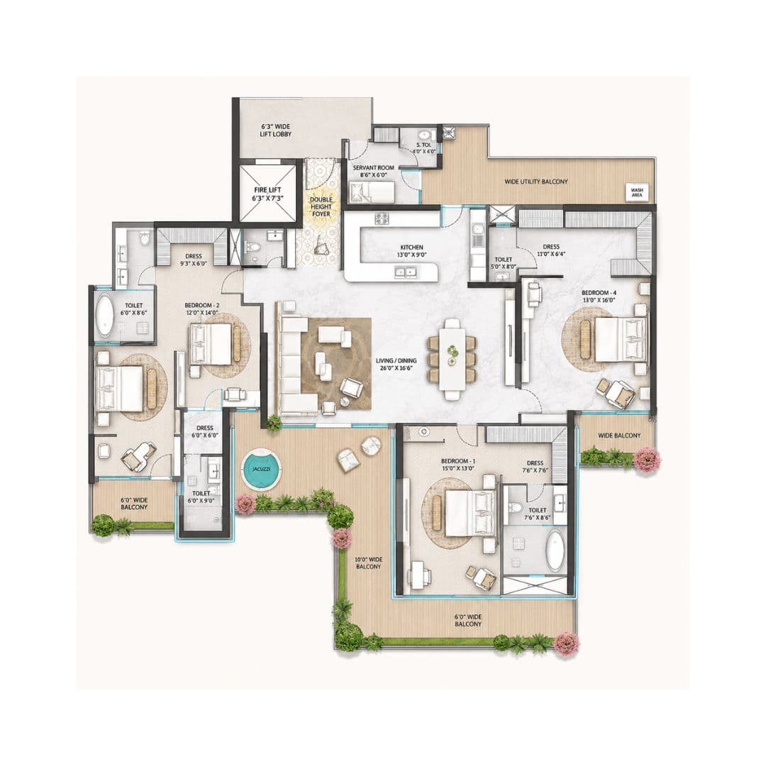 M3M Elie Saab Floor Plans