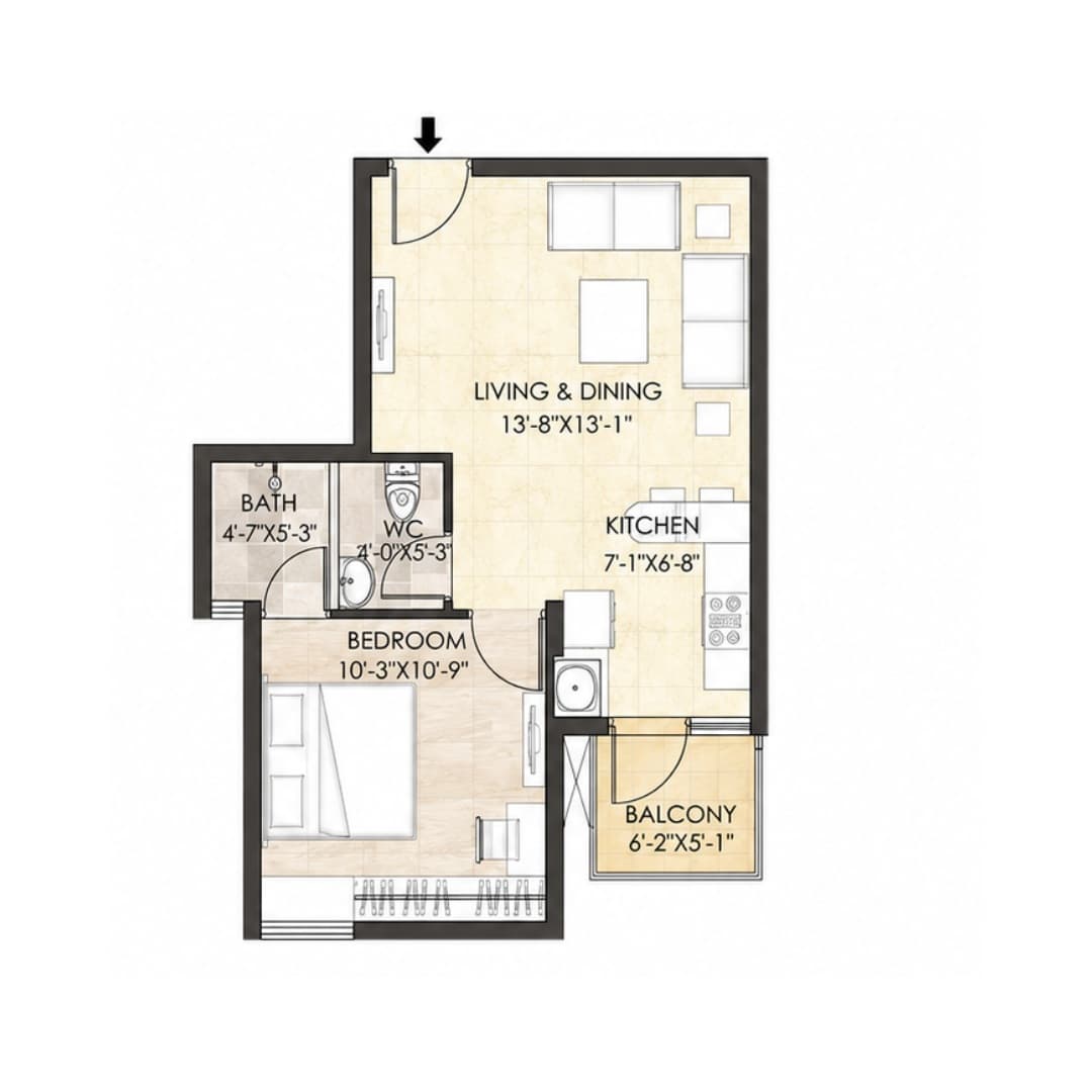 Adani Aangan 1BHK Apartment