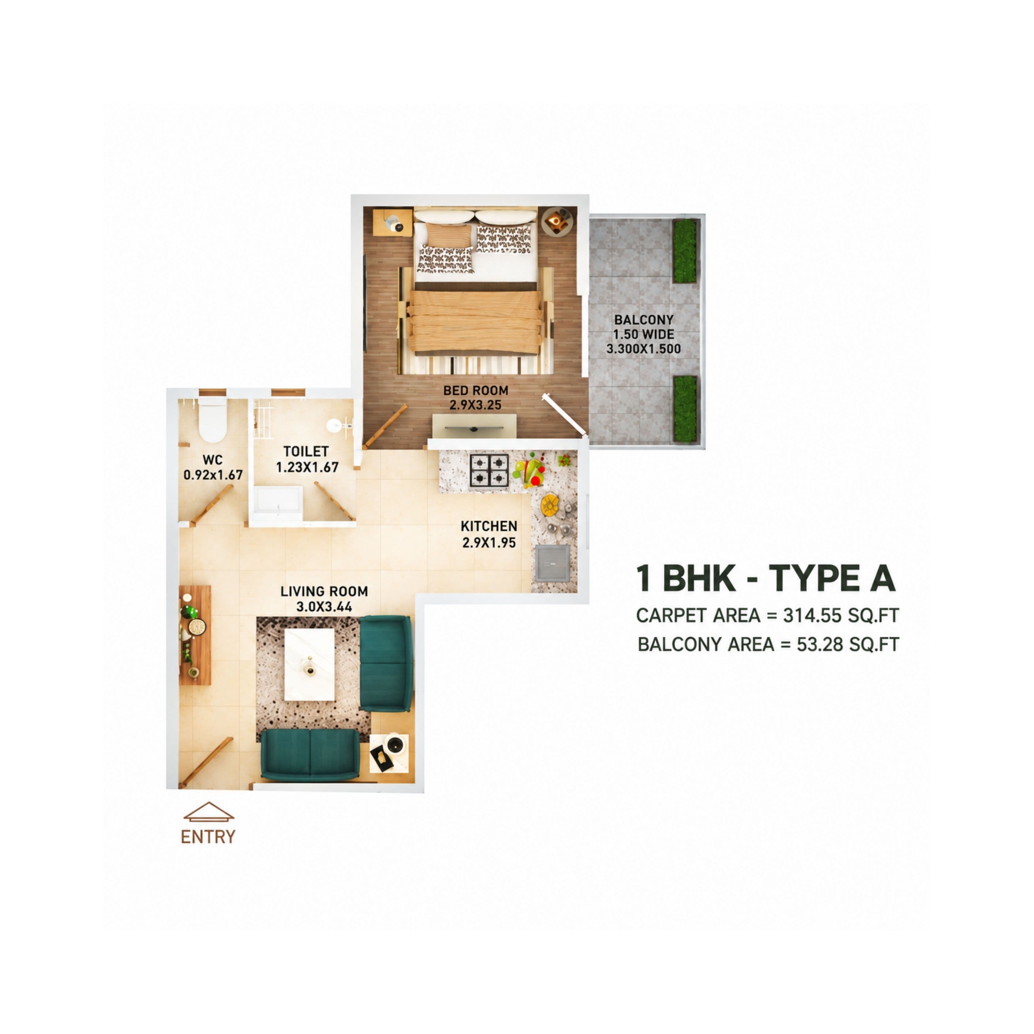 Pyramid Infinity Gurgaon 1BHK