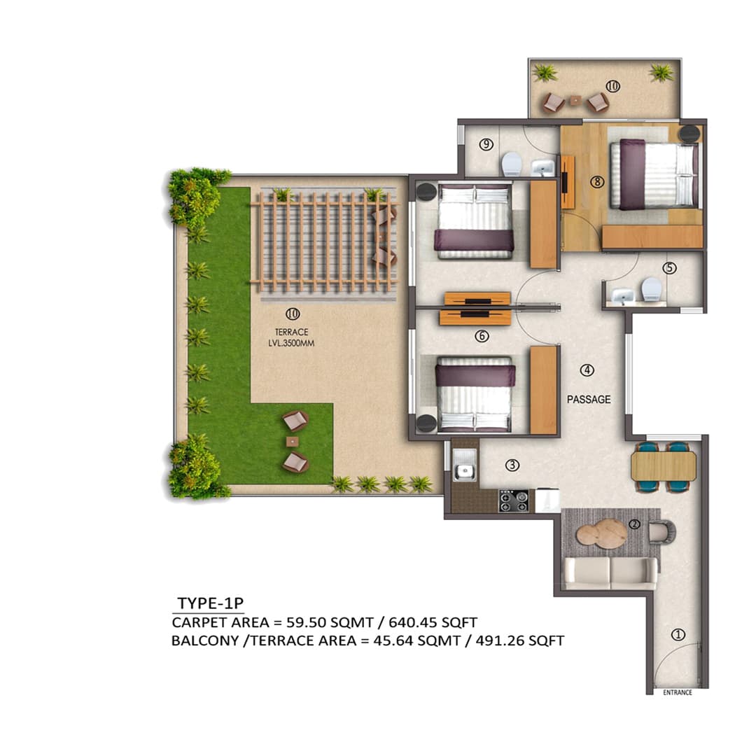 Floor Plan of Solitaire 3BHK Sector 70