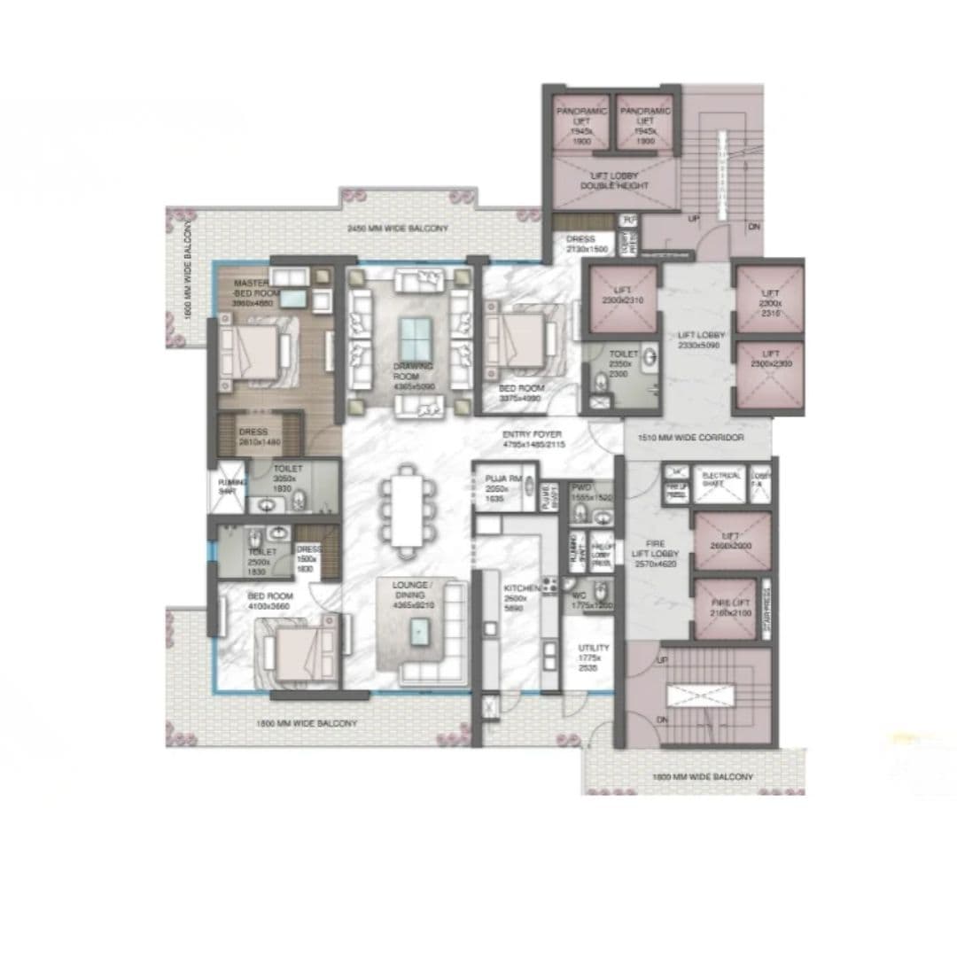 Central Park Delphine 3BHK Apartments