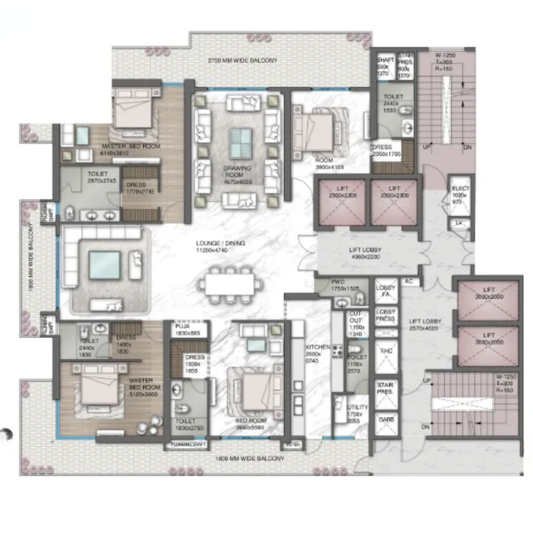 Central Park Delphine 4BHK Apartments