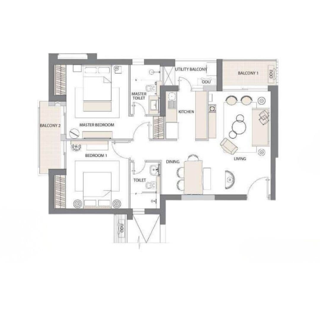 Emaar Digi Homes Sector 62 2BHK Apartment