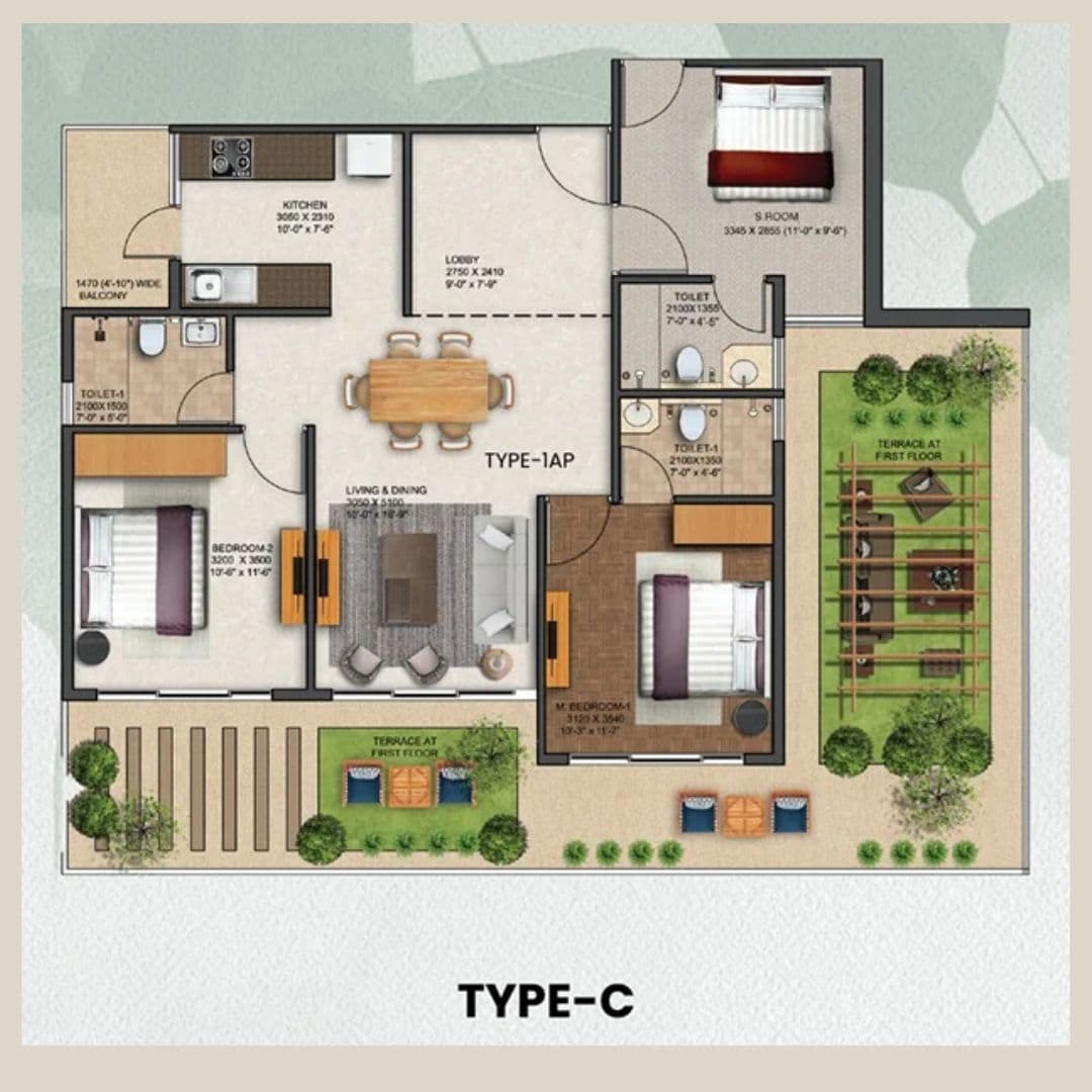JMS Silver Living Type 3 Floor Plan