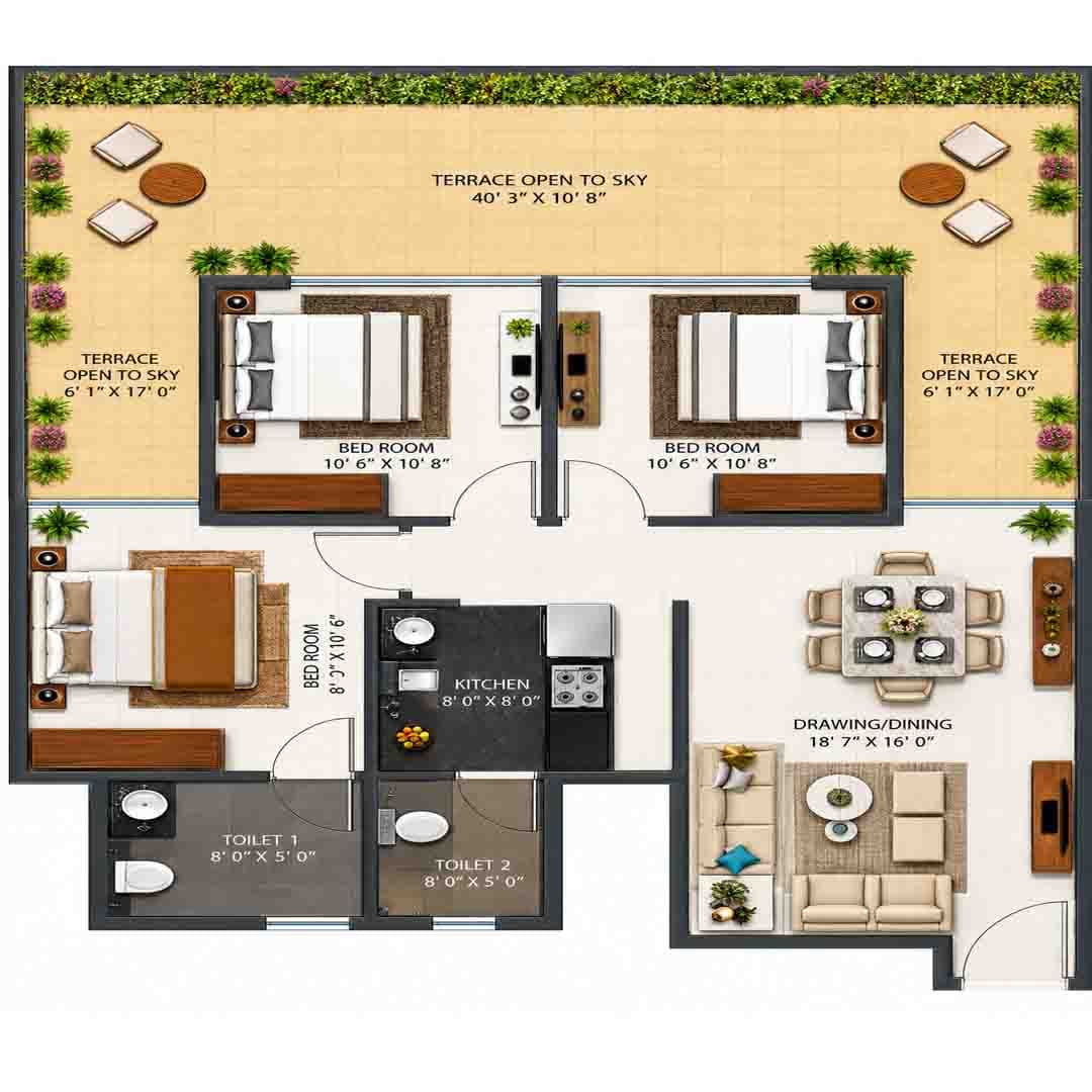 3BHk type A apartment sohna sector 7