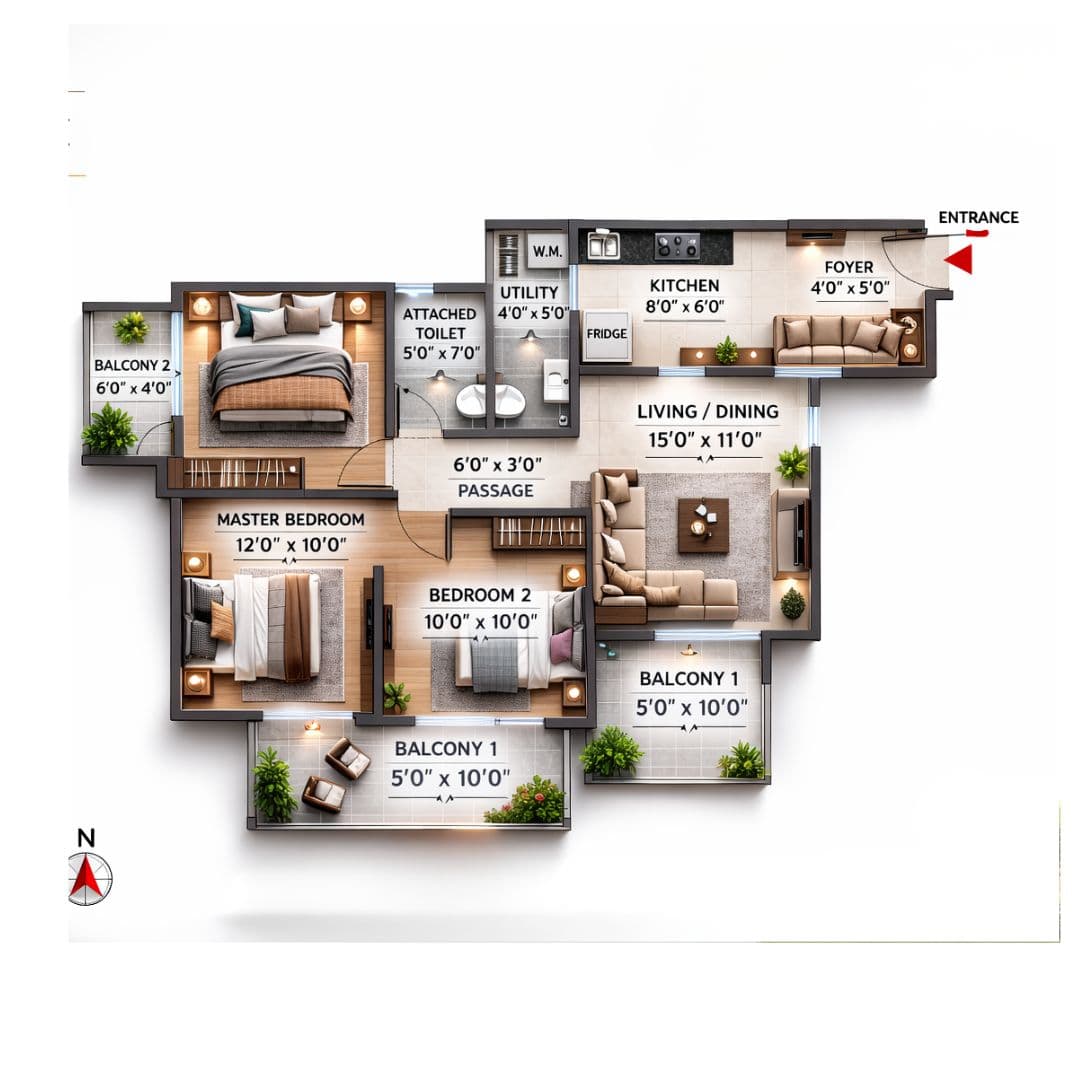 Pareena Rama Homes 3BHK Apartment