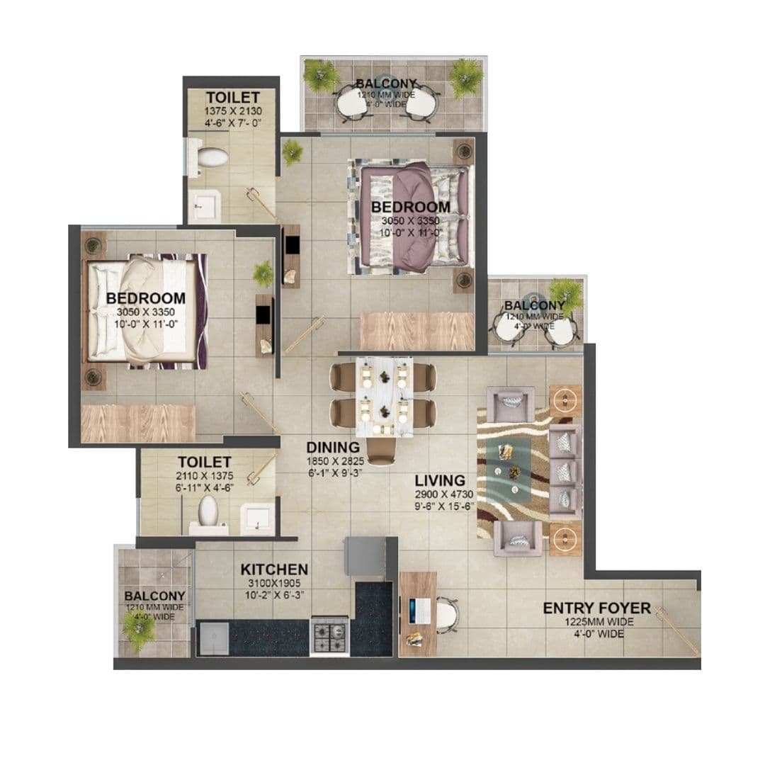 Signature Global Millennia 4 Gurgaon Floor Plan