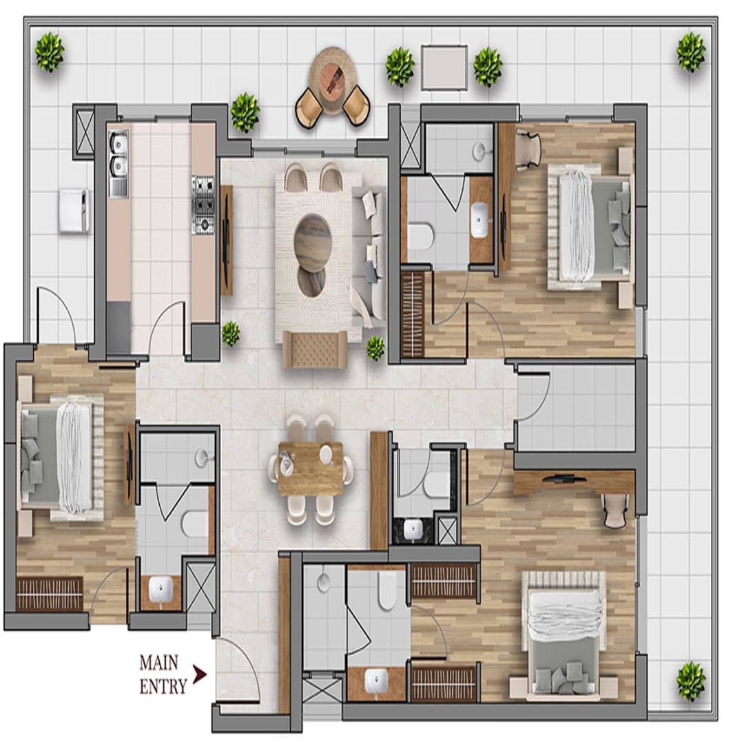 Antara Senior Living Residences 3bhk floor plan