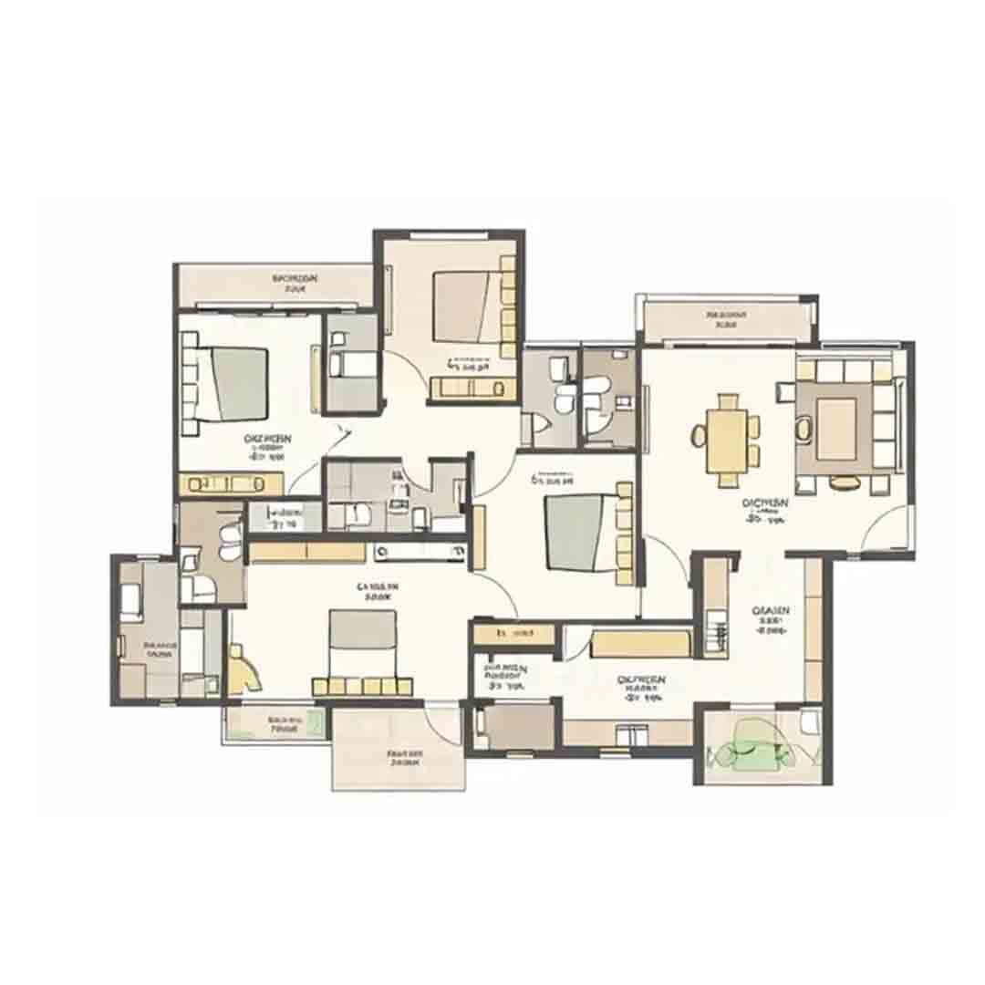 Oberoi Realty Three Sixty North 4BHK +SR Floor Plan
