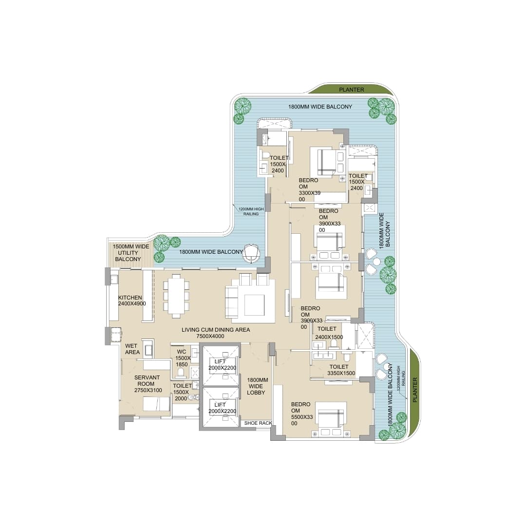 Ganga Anantam Sector 85 Floor Plan