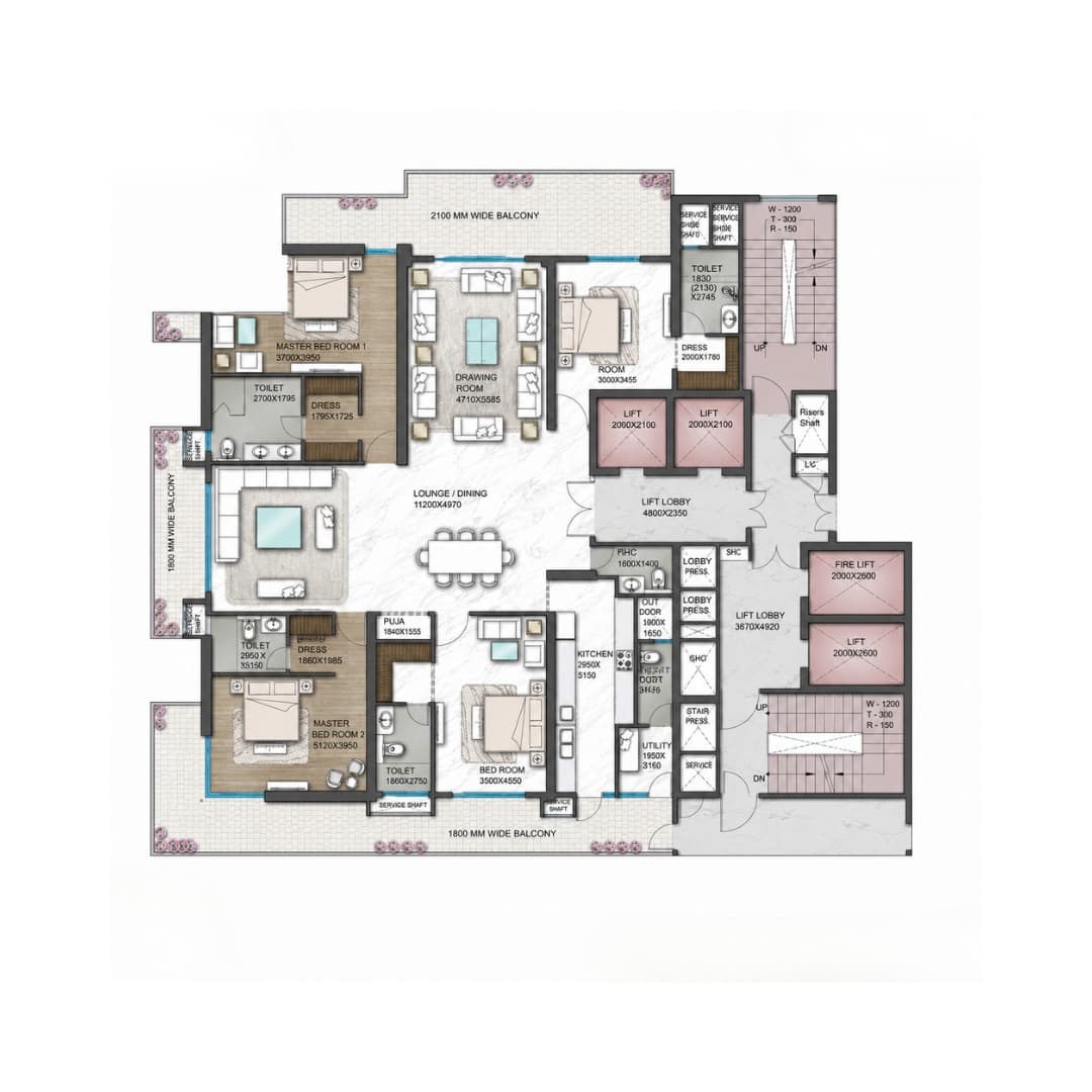 Central Park Delphine 4BHK Apartments