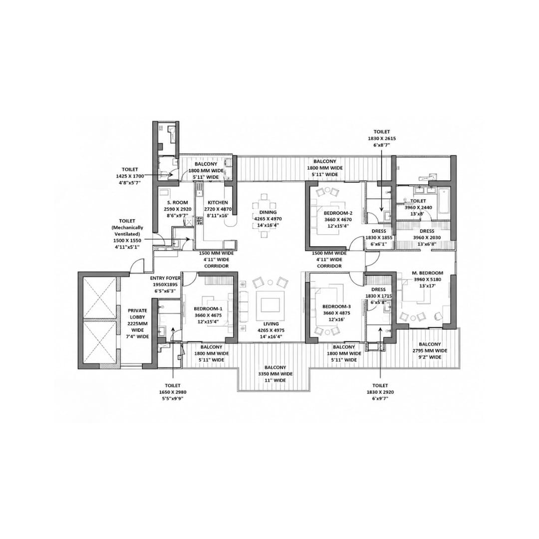 Godrej Miraya 4BHK Apartment