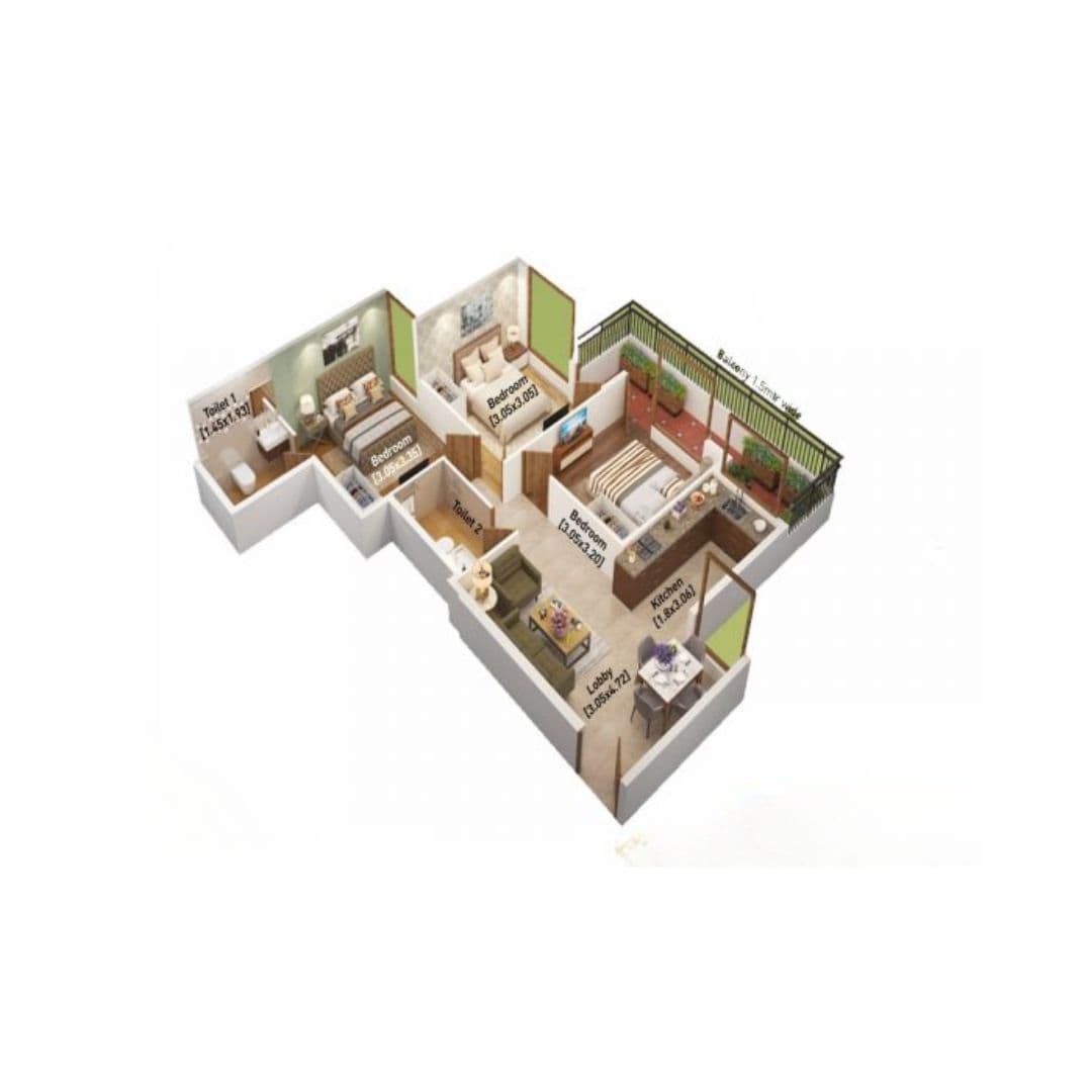 Breez Global Heights 3 BHK Floor