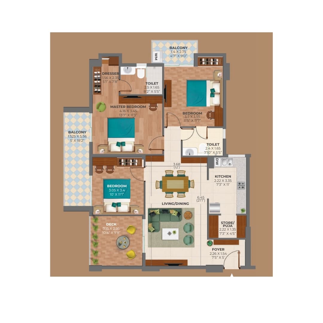 Floor Plan of Ashiana Amarah Phase 5