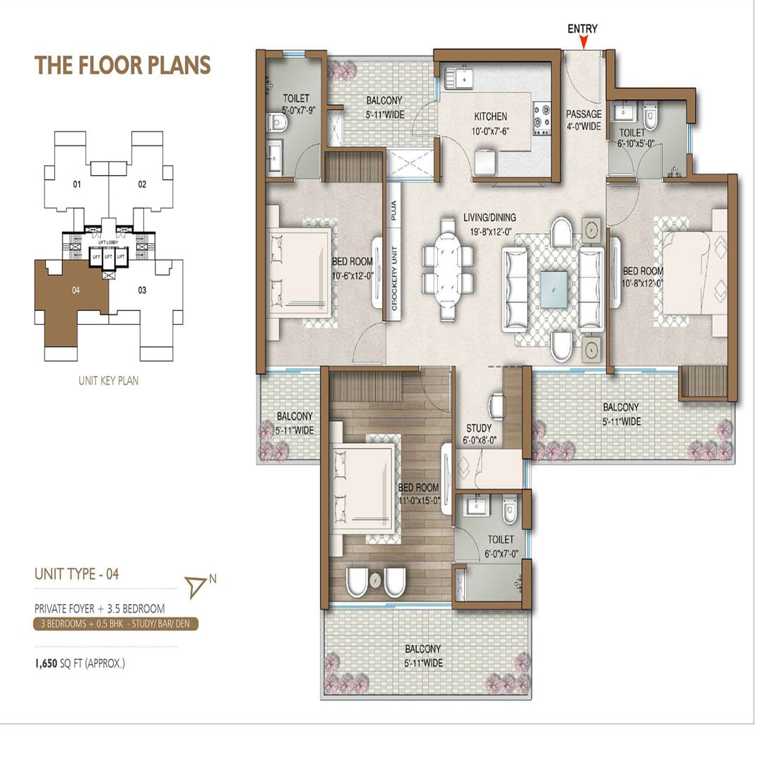 3.5 BHK Floor Plan of M3M Capital