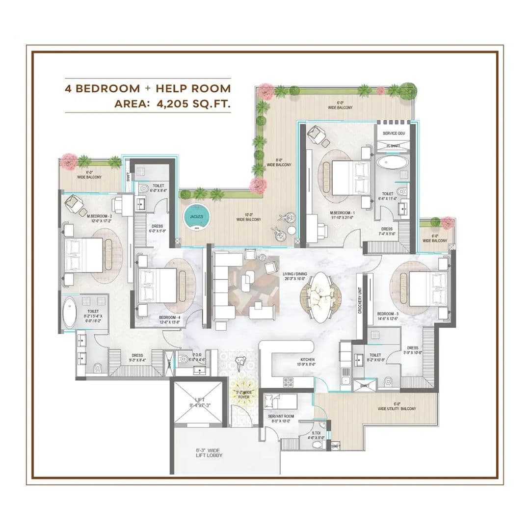 M3M Elie Saab Floor Plans
