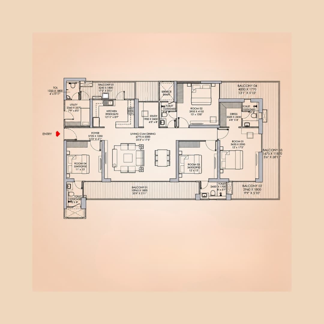 Godrej Aristocrat 49 4BHK Apartment