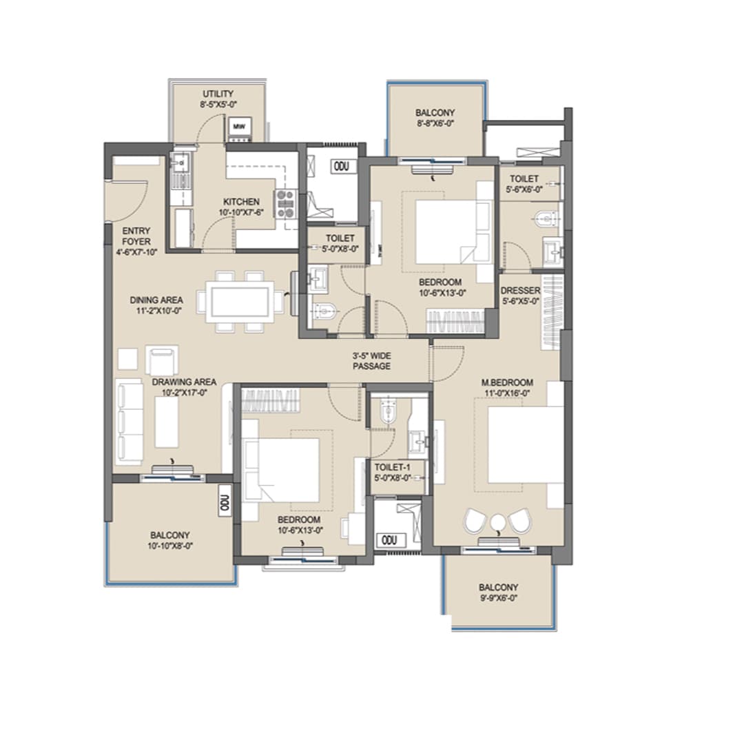 Ashiana Mulberry moments Floor Plan