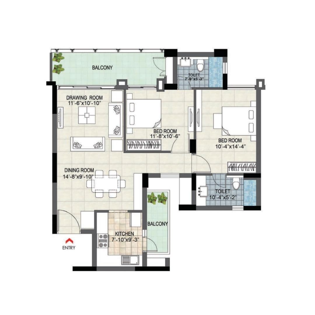 BPTP Terra 2 BHK Apartment