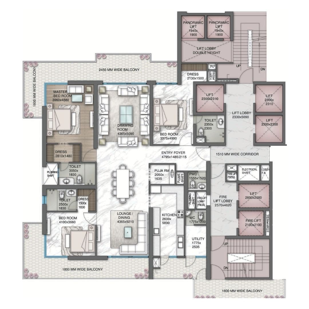 Central Park Delphine 3BHK Apartments